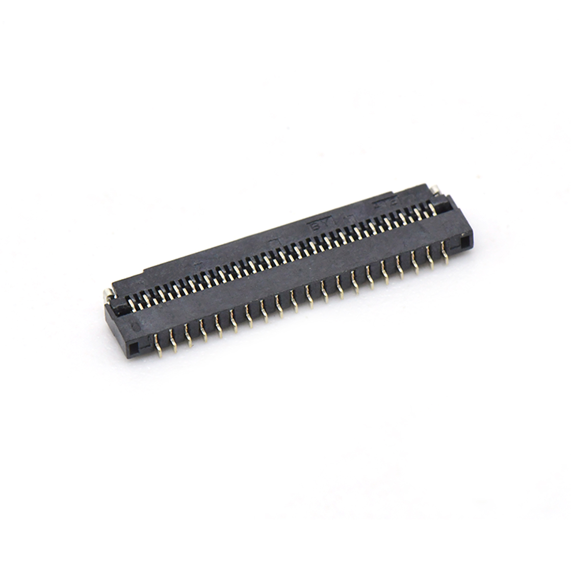 F0303 FPC FFC连接器Pitch 0.30mm 90°H1.00mm 卧式下接前掀盖 SMT型FPC 41Pin黑色 镀半金1u"，其它区域镀镍
